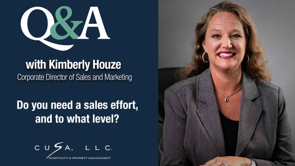 Q&A with CUSA: Do you need a sales effort, and to what level?